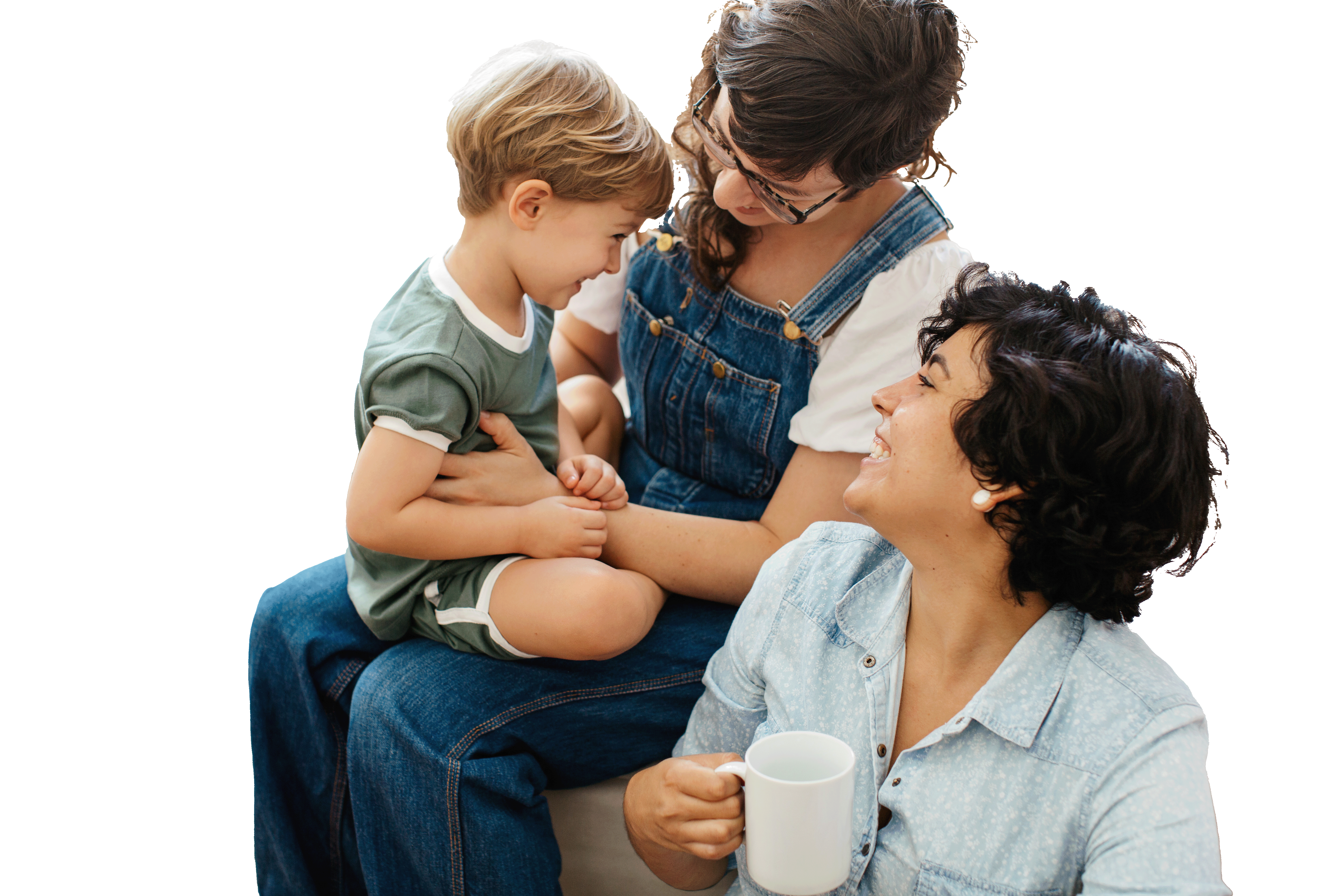 Female Same sex couple with adopted child