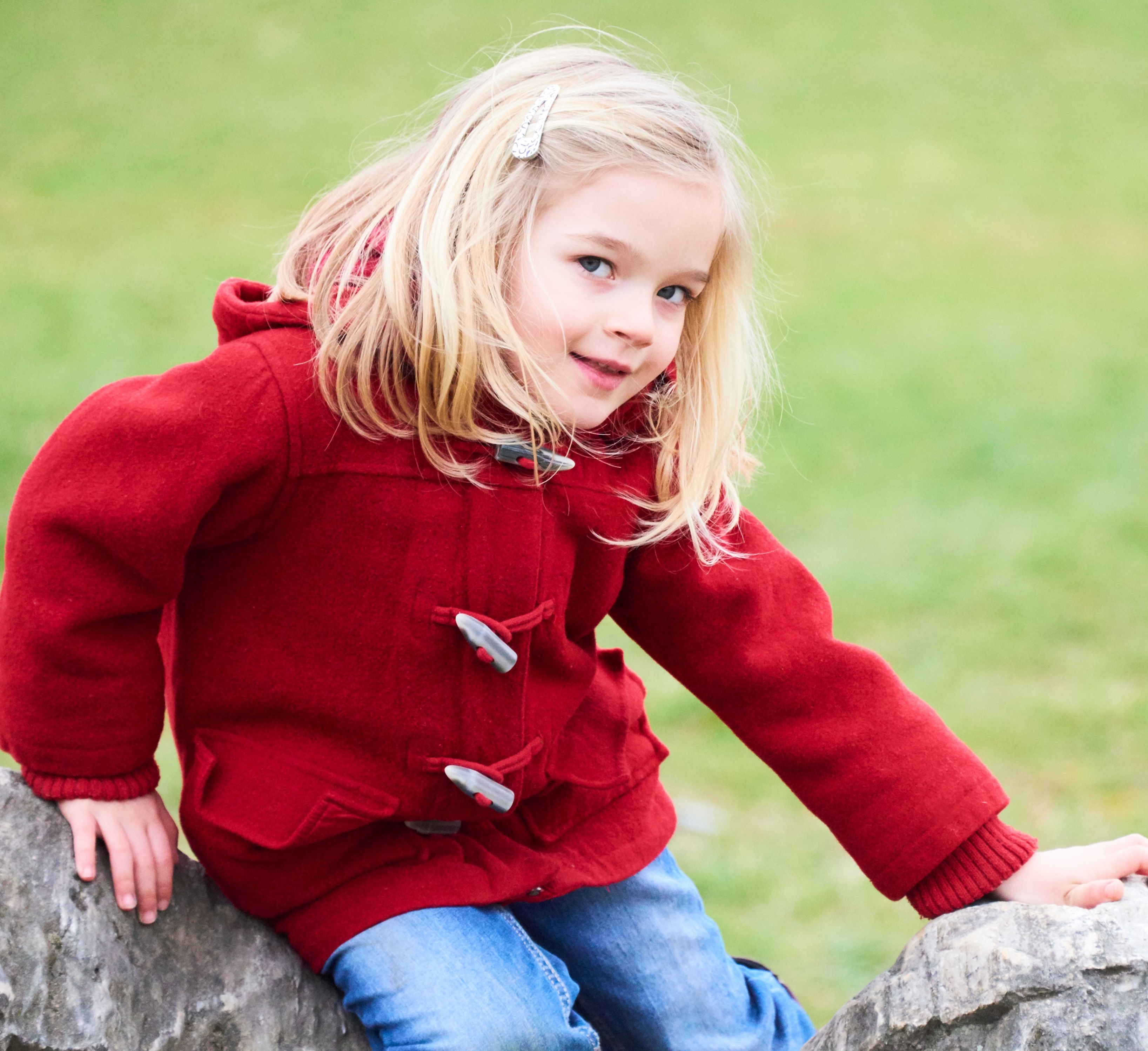 Blonde girl posing for camera