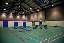 The Grange sports hall set up for afternoon entertainment at the Adoption Fun Day