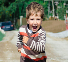little boy running