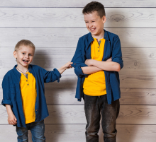 Two brothers smiling